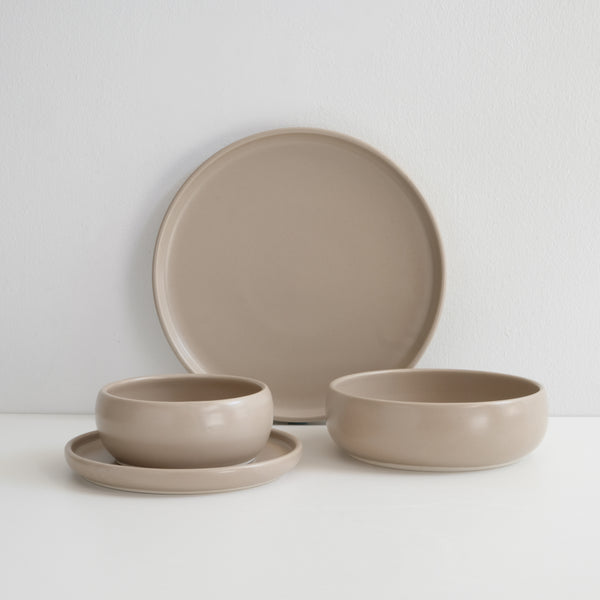 Handmade porcelain dinnerware set (with large 10.5 inch plate)