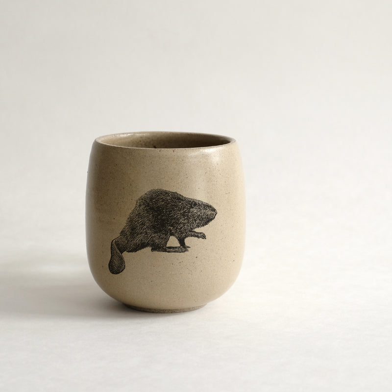 Verre (tasse sans anse) impression animaux - glaçures recyclées