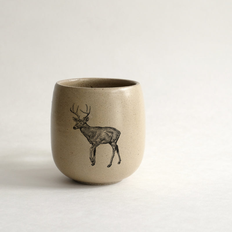 Verre (tasse sans anse) impression animaux - glaçures recyclées