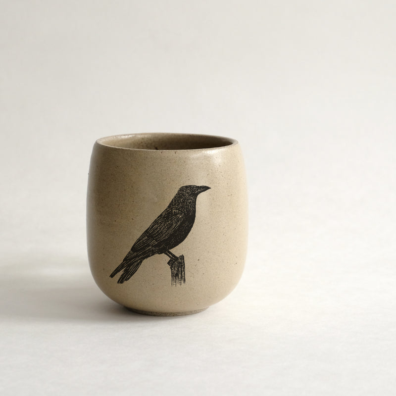 Verre (tasse sans anse) impression animaux - glaçures recyclées