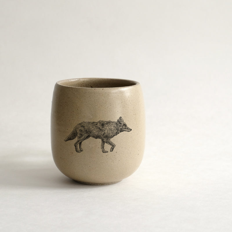 Verre (tasse sans anse) impression animaux - glaçures recyclées