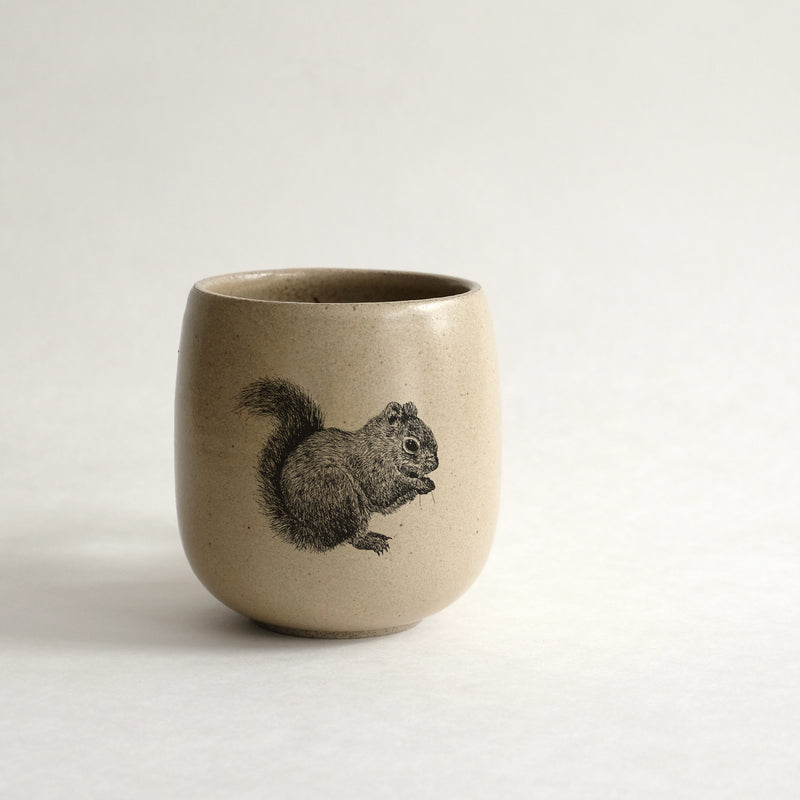 Verre (tasse sans anse) impression animaux - glaçures recyclées