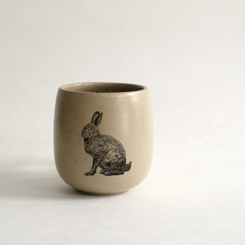 Verre (tasse sans anse) impression animaux - glaçures recyclées