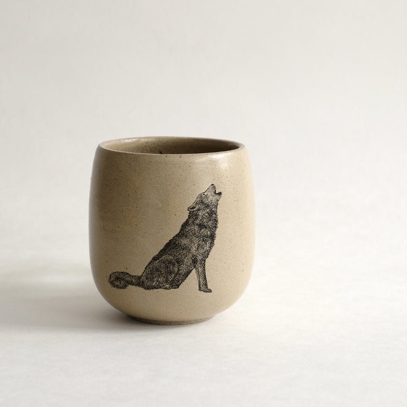 Verre (tasse sans anse) impression animaux - glaçures recyclées