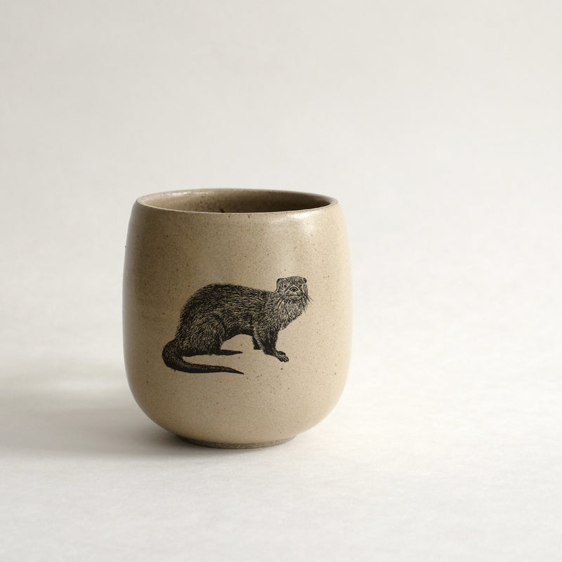 Verre (tasse sans anse) impression animaux - glaçures recyclées
