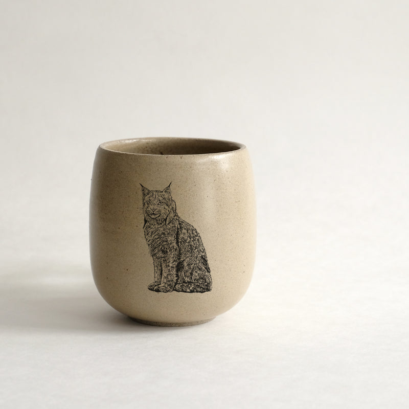 Verre (tasse sans anse) impression animaux - glaçures recyclées