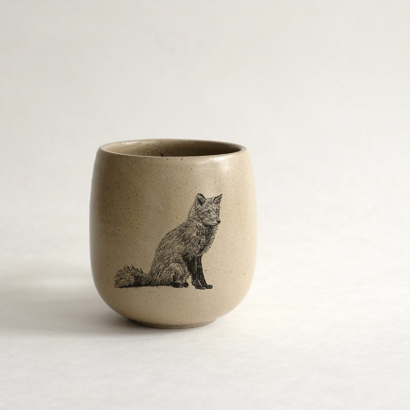 Verre (tasse sans anse) impression animaux - glaçures recyclées