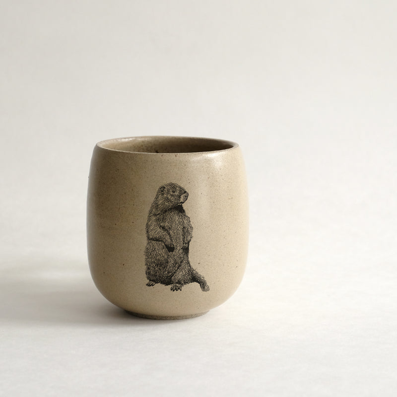 Verre (tasse sans anse) impression animaux - glaçures recyclées