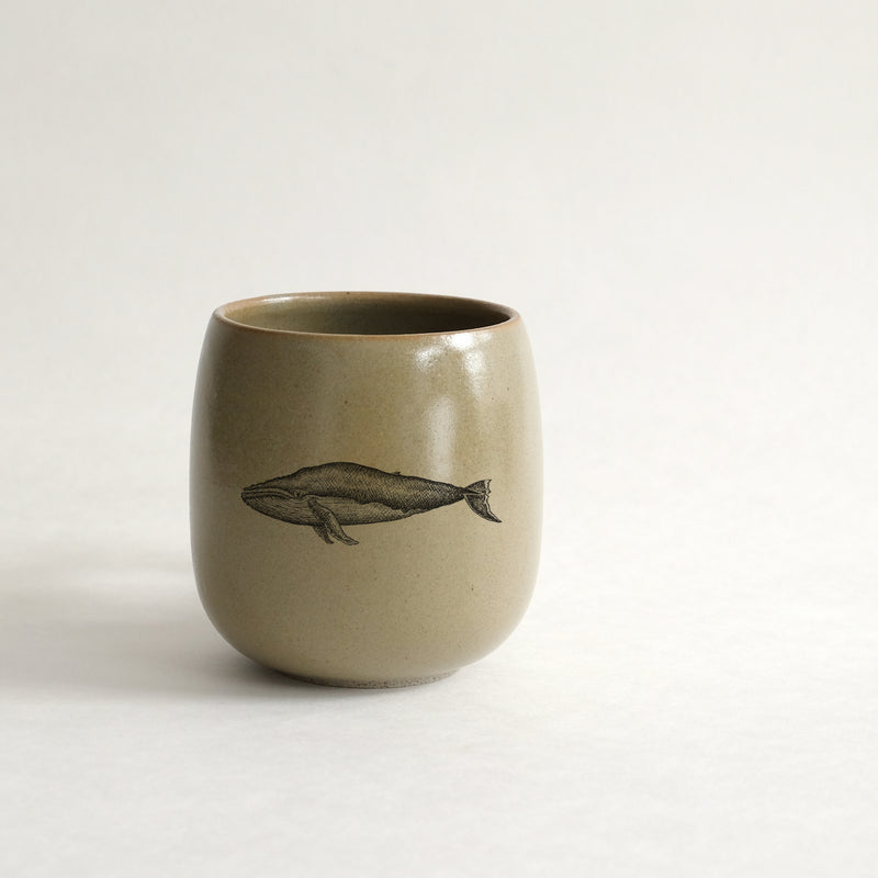 Verre (tasse sans anse) impression animaux - glaçures recyclées