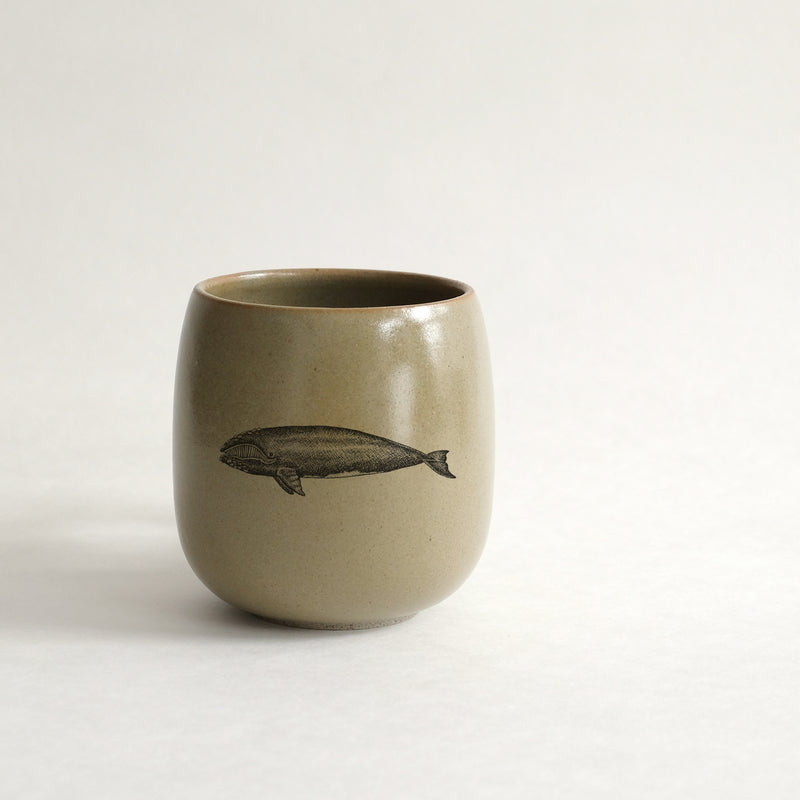 Verre (tasse sans anse) impression animaux - glaçures recyclées