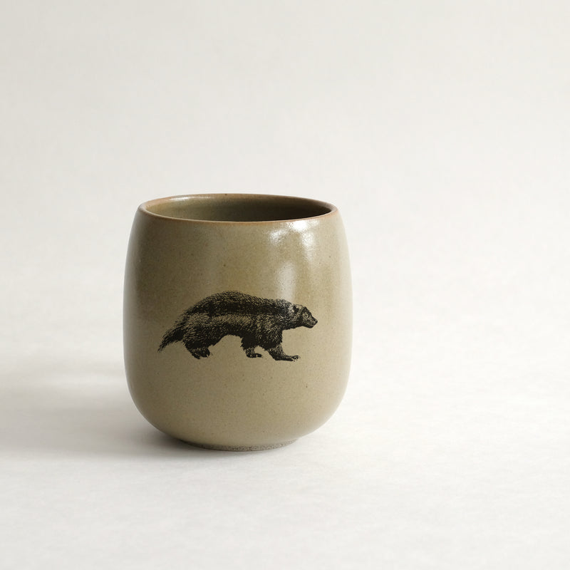 Verre (tasse sans anse) impression animaux - glaçures recyclées