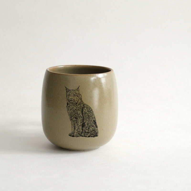 Verre (tasse sans anse) impression animaux - glaçures recyclées