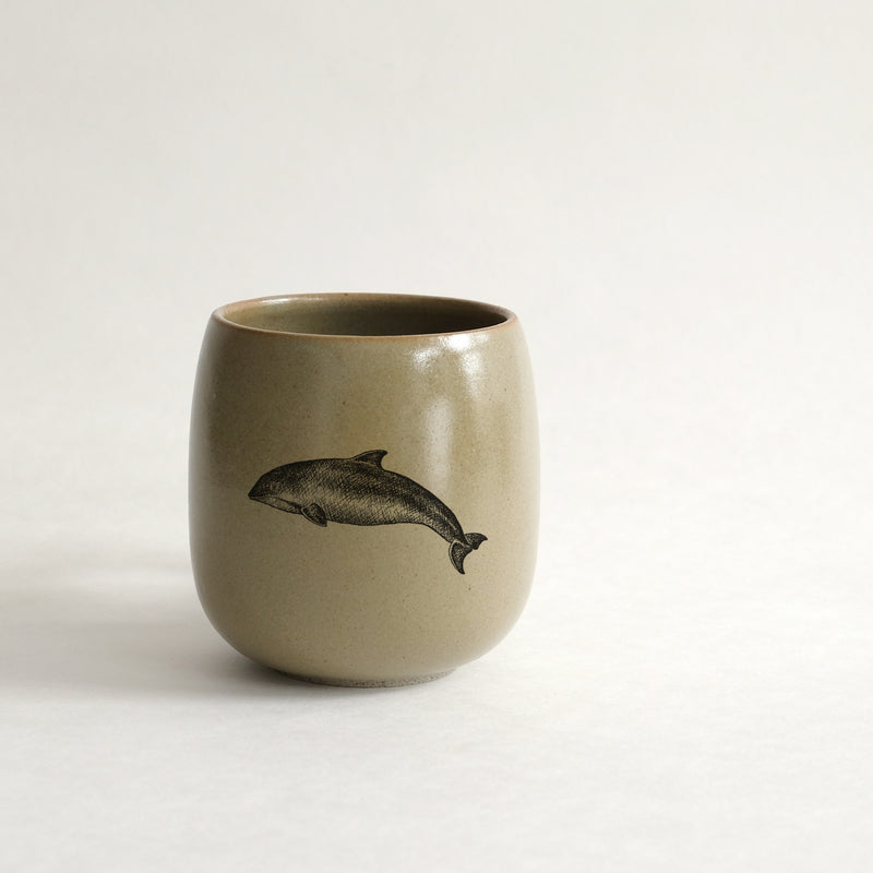 Verre (tasse sans anse) impression animaux - glaçures recyclées