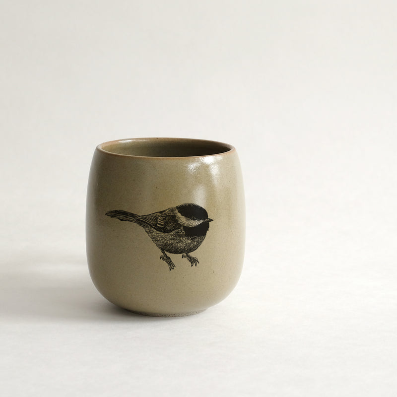Verre (tasse sans anse) impression animaux - glaçures recyclées