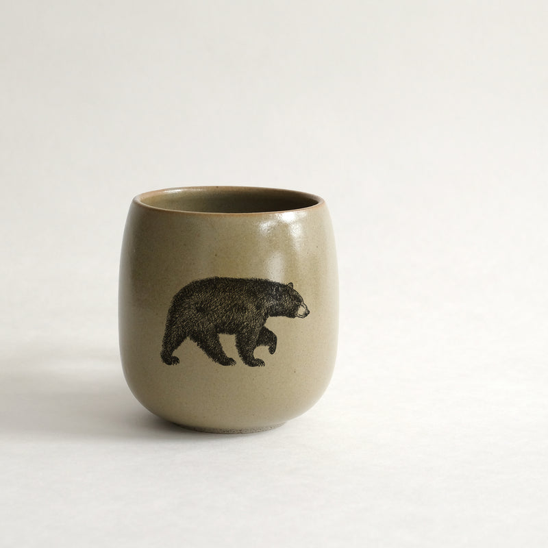 Verre (tasse sans anse) impression animaux - glaçures recyclées