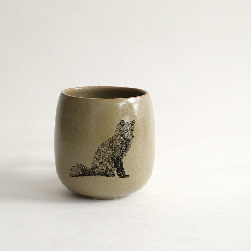 Verre (tasse sans anse) impression animaux - glaçures recyclées