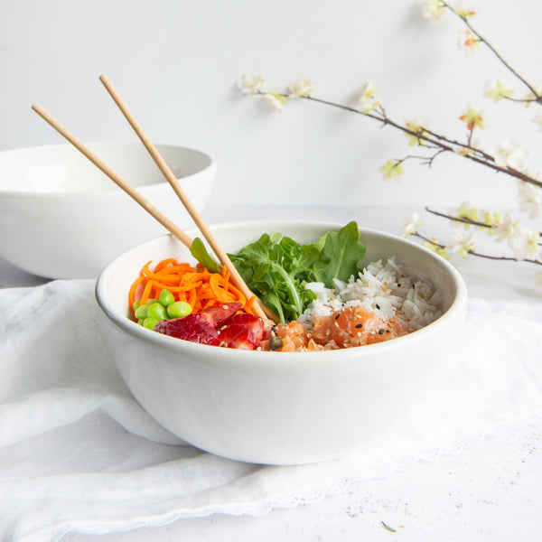 Ready to ship - Handmade porcelain poke / ramen / soup bowl