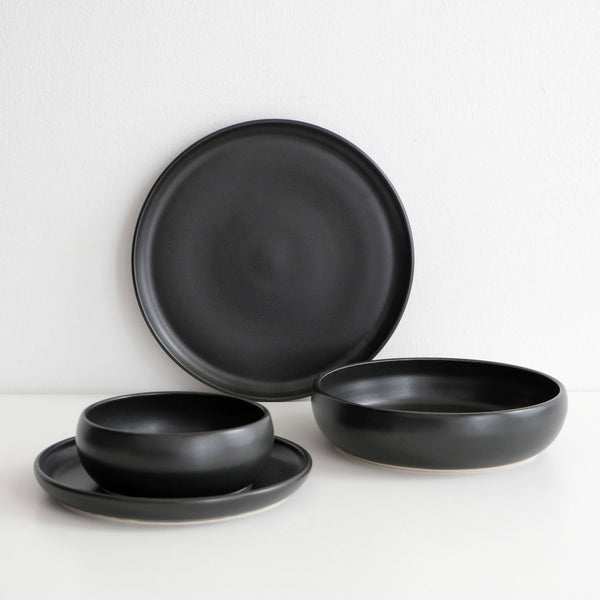 Handmade porcelain dinnerware set (with medium 9 inch plate)