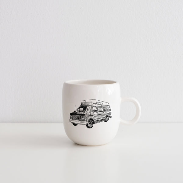 Coffee mug with vintage print