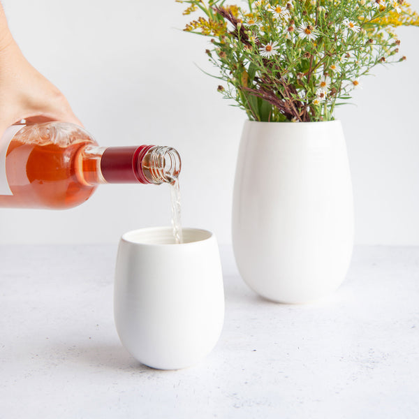 Verre à vin en porcelaine fait main