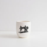 Coffee mug with vintage print (no handle)